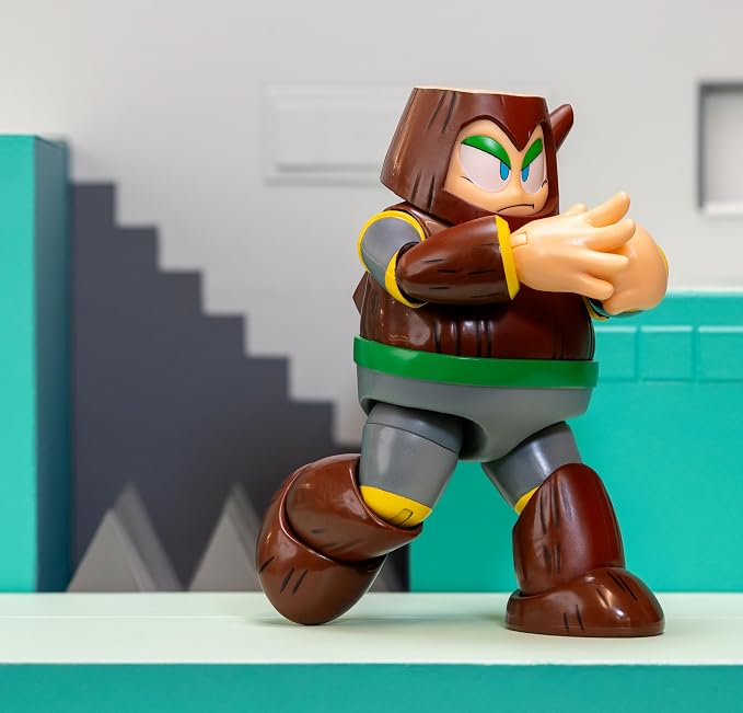 Jada Mega Man Wave 3 Wood Man Action Figure Toys – 1:12 Deluxe Scale – 6" Tall, Fully Articulated, Collector Packaging