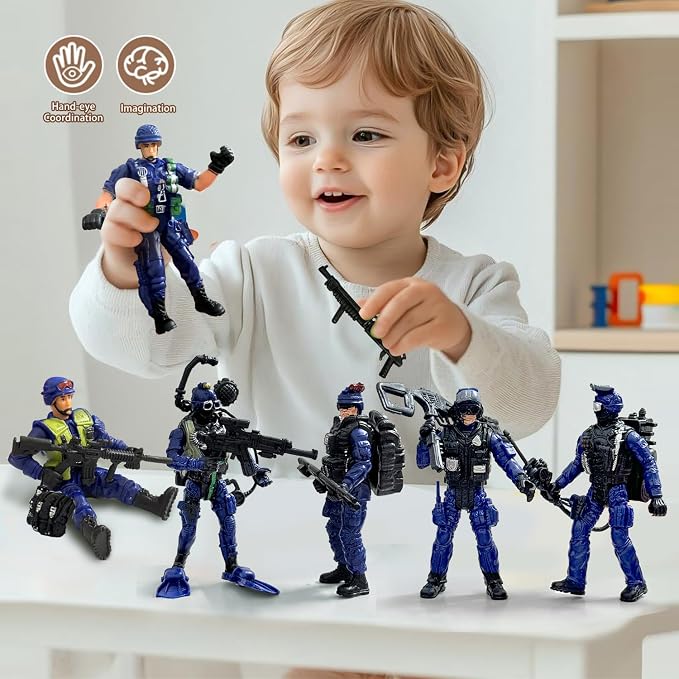 Army Men,Army Men Action Figure with Weapons Military Soldier Playset SWAT Team Toy Birthday Easter Gift Boy Age 4-7