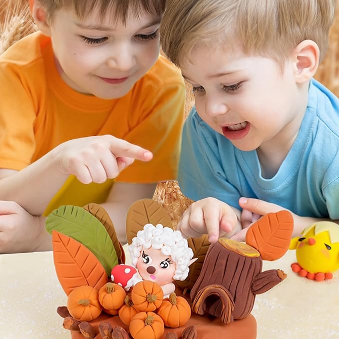 Cutedeer Air Dry Clay Kit, 36 Colors Modeling Clay for Kids, Soft Squishy Molding with Sculpting Tools and Tutorials, Arts Crafts Gift for Boys Girls