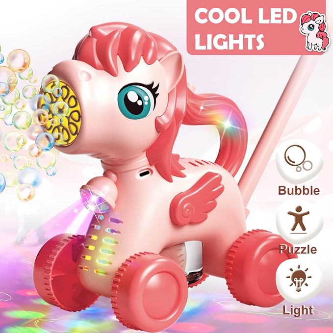 Chridark Bubble Lawn Mower for Kids Toys Age 3 4 5 Year Old: Unicorn Bubble Machine for Toddlers 1-3, Backyard, Travel, Party, Outdoor Toddler Toys, Birthday Gifts for Toddler Girls