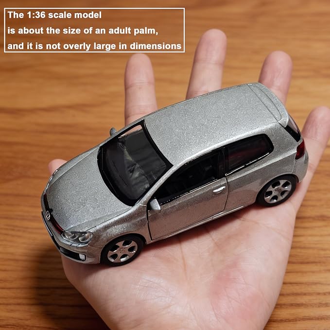 Volkswagen Golf GTI Toy Car 1/36 Model Car Toys Car Metal Collect Car with Pull Back for Boys Children Age 3 + Year Old Festival Gift(Silver)