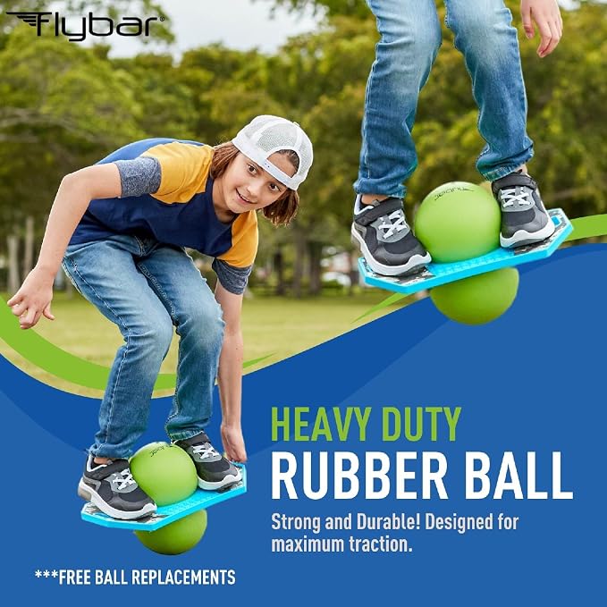 Flybar LED Pogo Trick Ball for Kids Balance Bounce Board w/Anti-Slip Deck