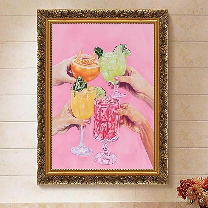 Paint by Numbers for Adults and Kids Beginner, Colorful Cocktails Painting by Number Kits On Canvas, Number Artist Paint by Number Kit DIY Oil Painting Acrylic Paints, Home Wall Decor Gift 12x16 inch