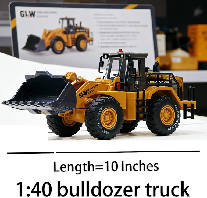 Construction Trucks Toy 1:40 Semi-Alloy Simulation Model Lights & Sounds Educational Engineering Vehicle for Kids Bulldozer