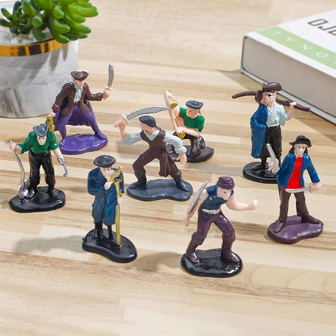 ONEST 8 Pieces Little People Figurines Hand Painted People Action Figures Figures Realistic Detailed Pirate Figurine Model Figures Party Favors Table Decorations