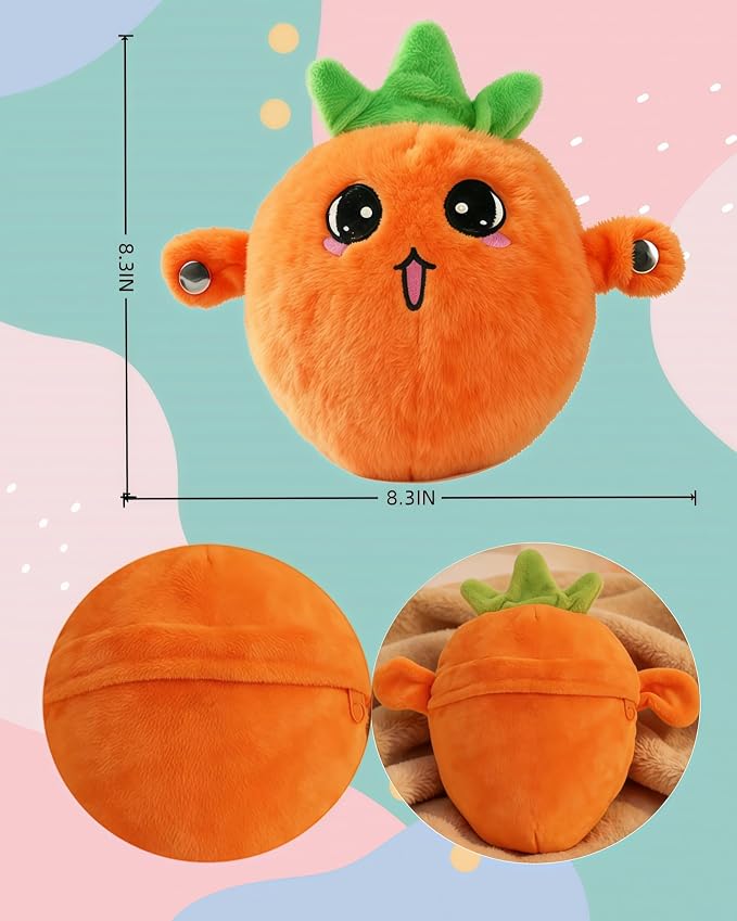 Baby Musical Sensory Toy,nteractive Musical Plush Toy with Sounds，Sensory Activity Learning Educational Kid Toy,Fun Christmas and Birthday Gifts Suitable for Multiplayer interaction (Orange Radish)