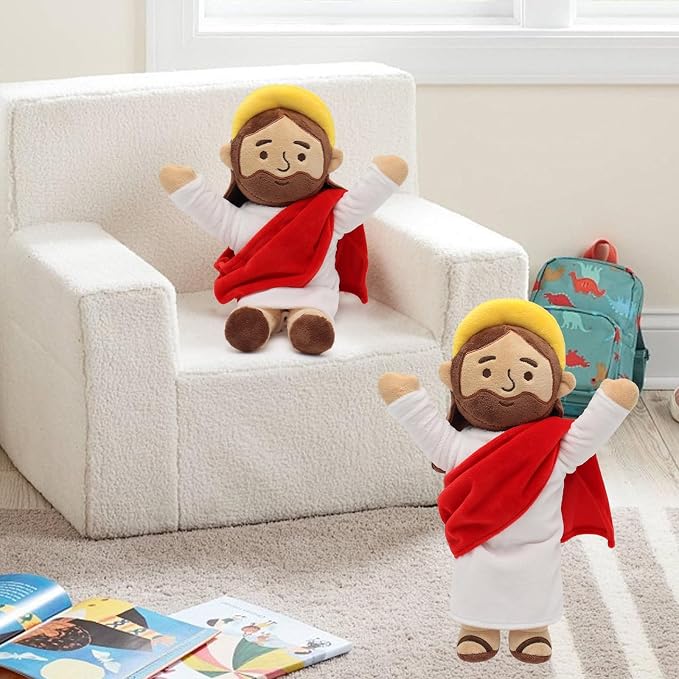 Yelakey 13" Jesus Plush Brown Jesus Stuffed Doll Christian Plushie Doll for Easter Christmas Church Religious Gifts for Kids Adults (brownred)