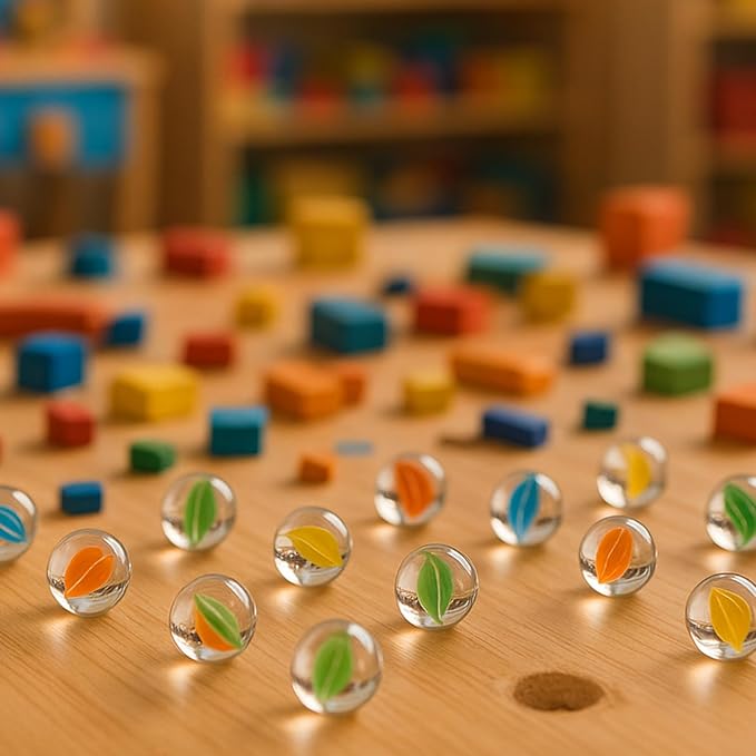 LovesTown 60PCS Glass Marbles Bulk, for Kids Marble Games DIY Home Decoration, Cats Eyes Styles (Pack of 2)