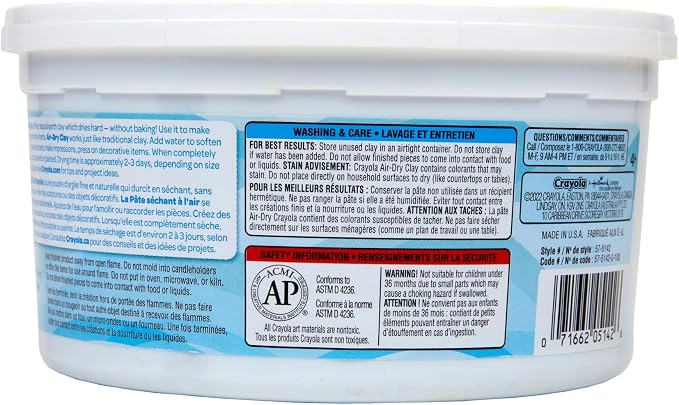 Crayola Air Dry Clay, 2.5lb Tub, Blue