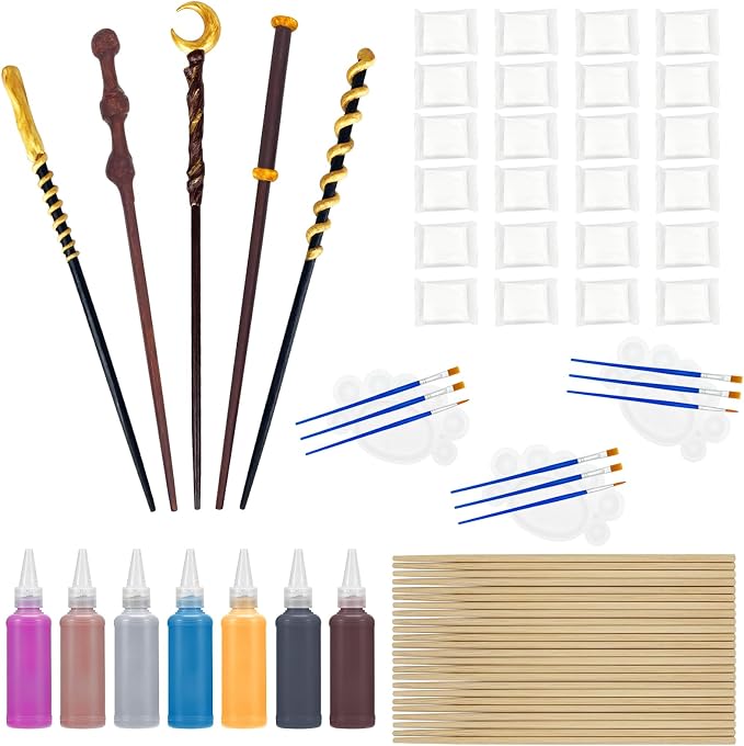 Maikoi Magic Wizard Wand Making Kit DIY Craft Set for Kids Adult Birthday Party Gift Make Your Own 24 Wands (67-Piece)