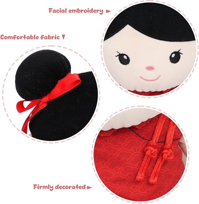 Soft Baby Doll Toys,16inch Baby Rag Doll for Girls Birthday Gifts Cuddly Plush Toys for Toddler Kids (Cheongsam Girl)