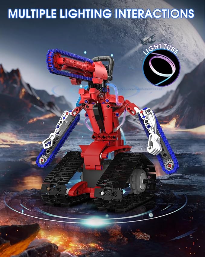 STEM Robot kit for Kids Ages 8-12, 5 In1 Science Building Blocks Kit | Remote & App Control Chainsaw Robot Toys, Technic Engineering Construction Sets for Kids 8 9 10 11 12 13 (429PCS)
