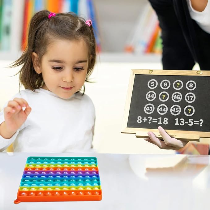 Press Bubble Math Sensory Toy: 1-100 Numbers Counting & Fidget Manipulatives, Stress Relief for Homeschool Kindergarten Classroom, Early Math Education-YGC LAOMI