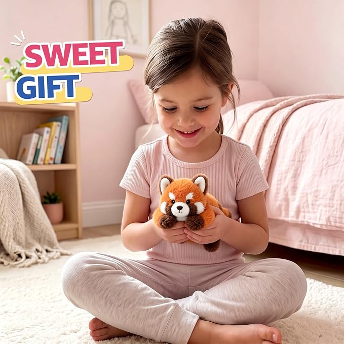 PEACH CAT Red Panda Stuffed Animals Cute Plushies Small Plush Toys Gifts for Kids