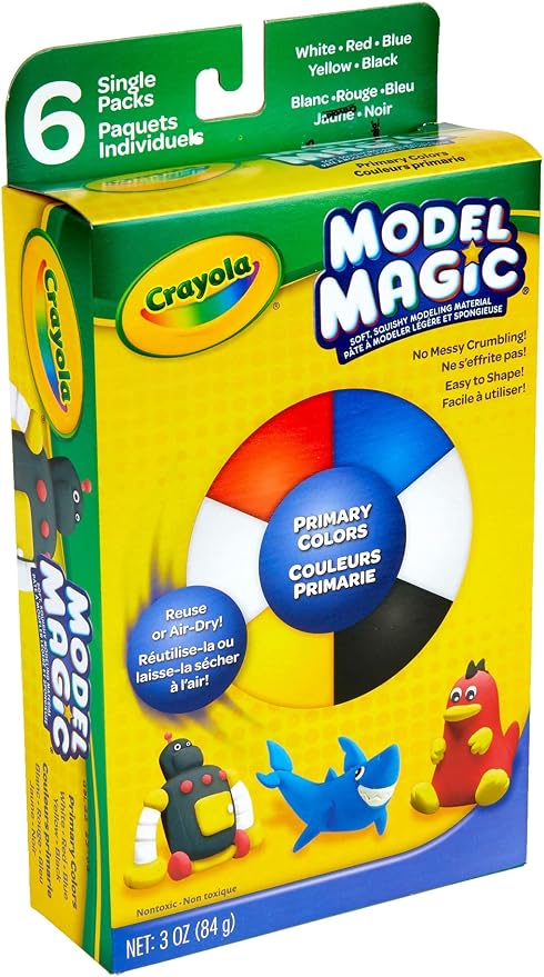 Crayola Model Magic, Modeling Material, .5 Ounces 6/Pkg-Primary