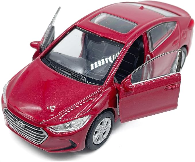 1:36 Scale Elantra Toy Car Model Metal Diecast Toy Vehicle, Doors Open Pull Back, Toys for Boys 3 4 5 6 7 Year Old Toddler Kids Gifts, Men Collection, Home Office Décor Cake Topper, Red