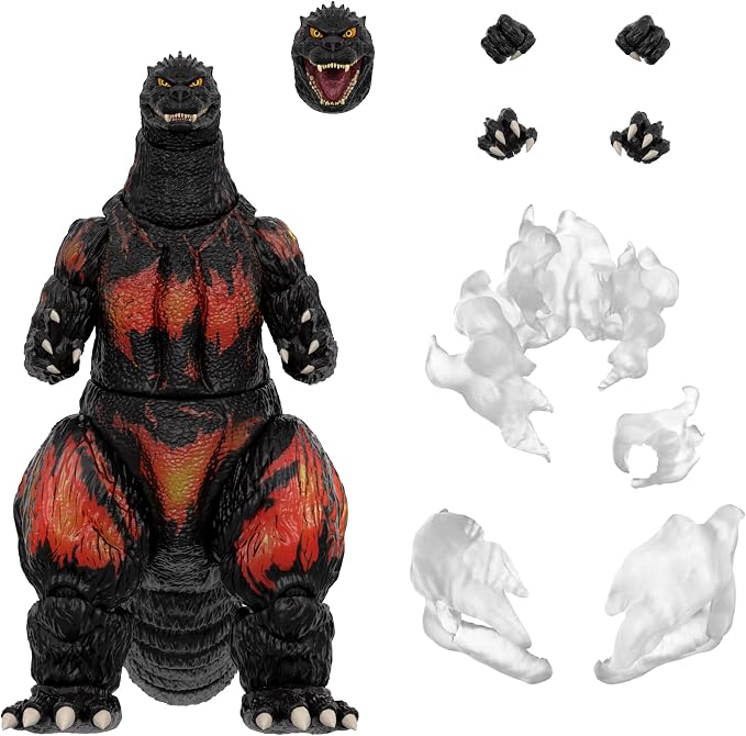Super7 ULTIMATES! Toho HeiSei Burning Godzilla - 8" Toho Godzilla Action Figure with Accessories - Classic Movie Collectibles and Retro Toys