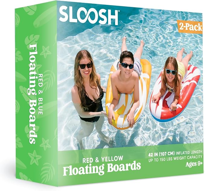 JOYIN 2 Pack Inflatable Body Boards for Water Slides, Swimming Pool Floating Learn to Swim, Summer Water Fun Toy for Kids