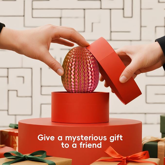 Money Puzzle Box for Cash Gift Card Holder - Reusable Secret Safe with 4 Unique Maze Egg Designs, 3D Printed Brain Teaser Game for Teens Adults, Easter Birthday Christmas Stocking Stuffer