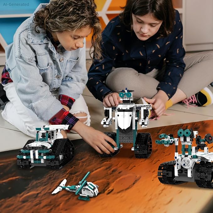 STEM Robot Toys for 8-14, 12 in 1 Remote Control Robotics Toys for Kids, Programmable Building Robot Kit Birthday Present for Science Educational(557 Pcs)