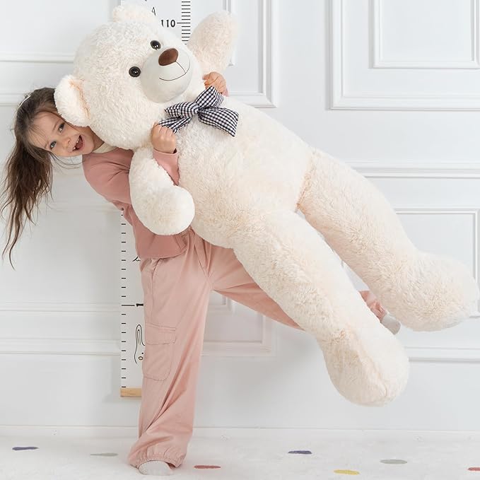MaoGoLan Giant Teddy Bear Plush Toy - Ultra Soft & Cute Large Stuffed Animal 39 inches, Perfect for Baby Showers, Birthdays, Valentines Day Gifts (Kids, Couples, Family),Beige