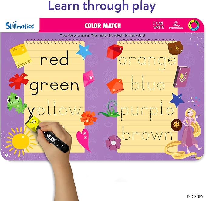 Skillmatics I Can Write Disney Princess - Reusable Preschool Learning Activities, Educational Toys & Games, Handwriting Aid, Back to School, Screen-Free Fun, Gift for Students, Kids, Toddlers Ages 3-6