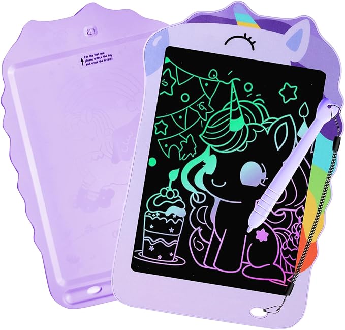 LCD Writing Tablet, Unicorn Drawing Pad Doodle Board, Colorful Toddlers Toys Drawing Board, Educational Toys for Boys Girls 3 4 5 6 7 8 Year Old Christmas and Birthday Gifts