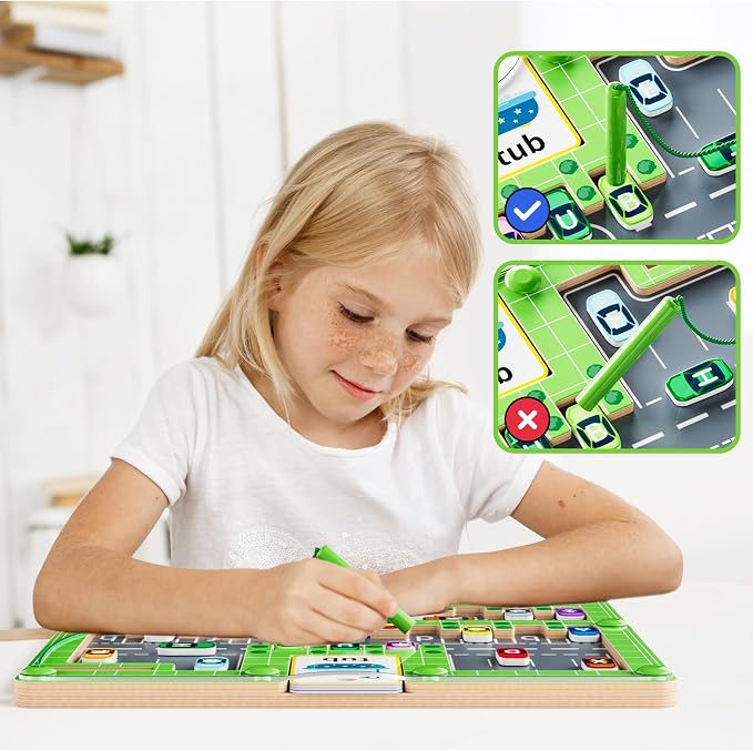 zhiwuzhu 2 in 1 Magnetic Color and Number Maze, Wooden Montessori Preschool Learning Toy, Fine Motor Skills Brain Game, Portable Travel Toy, Ideal Birthday for Toddlers 3-5 Year Old Boys Girls