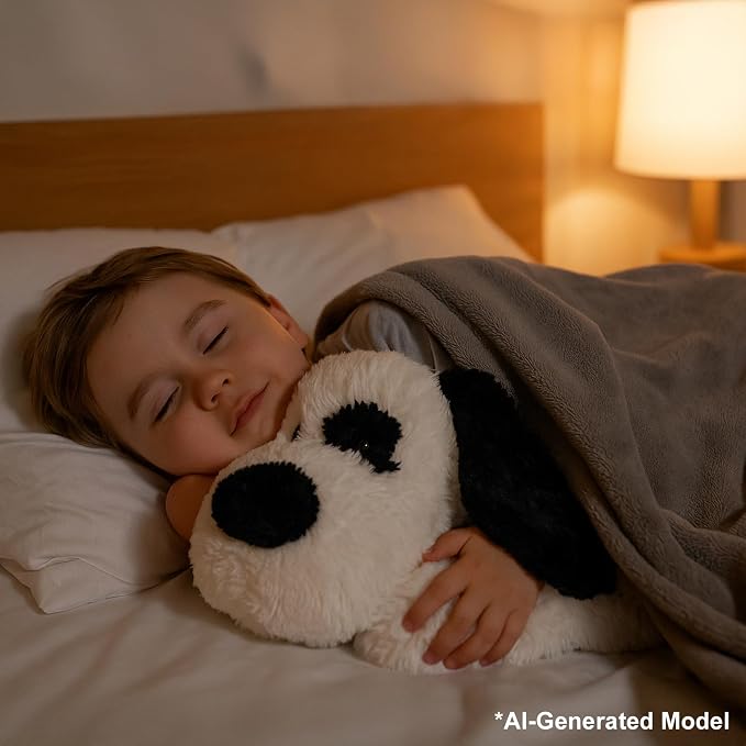 WEIGEDU Floppy Stuffed Dog Puppy Plush Toy, Huggable White Beagle with Black Ears Labrador Retriever Stuffed Animal Dogs for Kids Girls Boys Baby Birthday Bedtime Gift, 20 inches