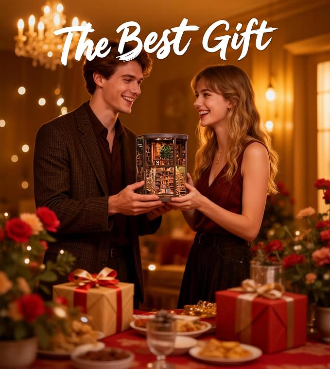 Spilay DIY Miniature House Kit for Adults, Miniature Dollhouse Building Kit | With Warm Light & Detailed Furniture, Creative DIY Craft for Bookshelf Decor, Room Decoration & Gift Giving