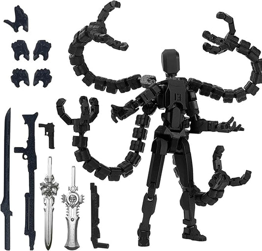 Assembly Completed T13 7.2inch Action Figure 3D Printed Multi-Jointed Movable T13 Nova 13 Robot 13 Action Figure Desktop Decorations for Game Lovers
