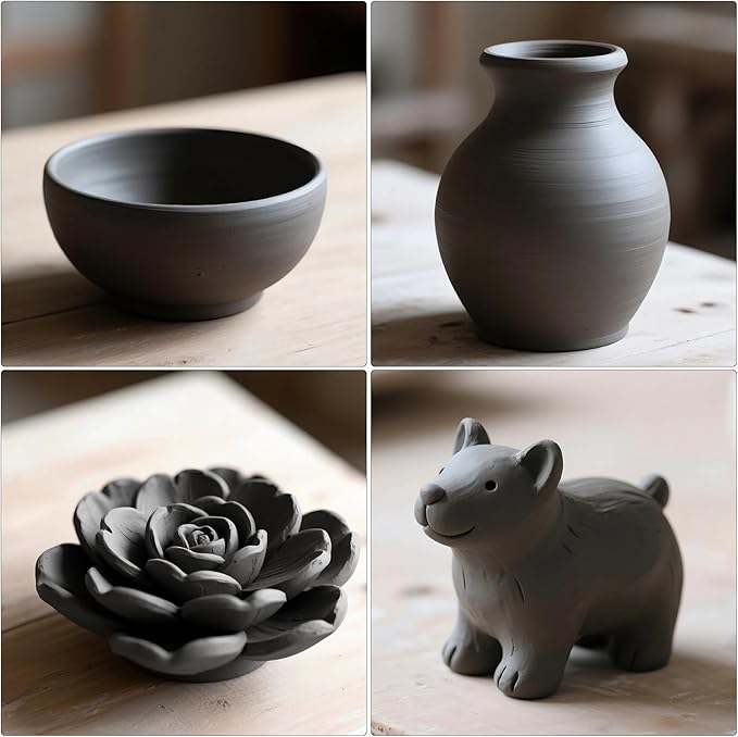 VIBRATITE Natural Air Dry Clay Bulk, 10LBs All-Purpose Modeling Sculpting Pottery Clay for Beginners and Professional (Dark Gray)