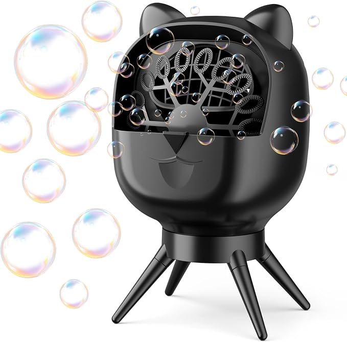 Bubble Machine for Kids,Automatic Rotation Bubble Maker 1800mAh Rechargeable Battery, 500ml Large Tank 2 Speed Control Type-C Charge Bubble Toys for for Kids, Weddings, Birthday Parties