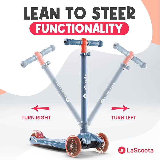 Lascoota 2-in-1 Kids Kick Scooter with Seat