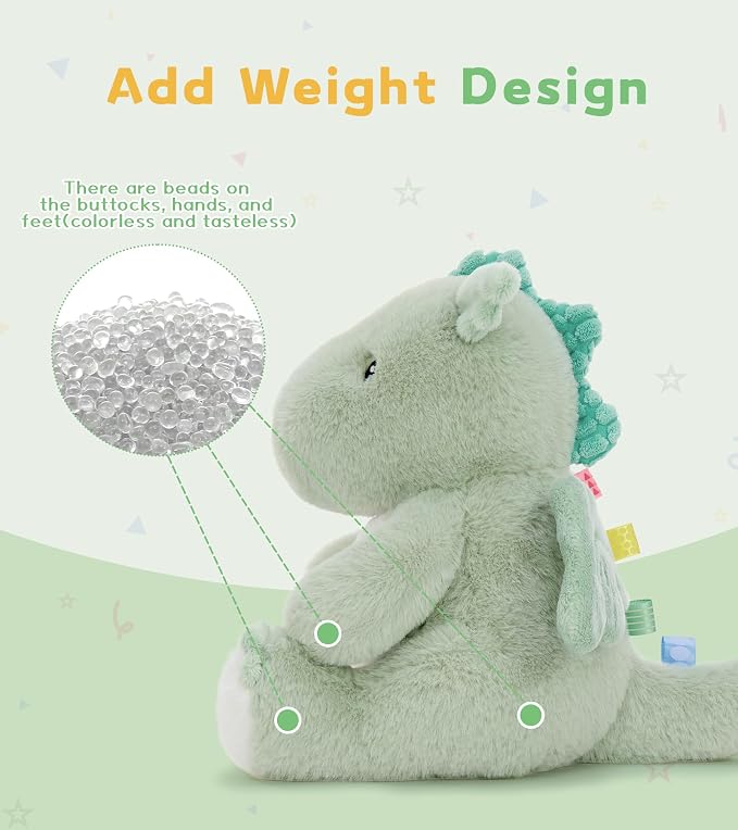 Dinosaur Stuffed Animal, Cute Dino Plush Toy for Kids Boys Girls, Soft Dinosaur Plushies, Cuddly Dino Stuffy Gift for Birthday Christmas Easter, Dinosaur Toys for Toddlers