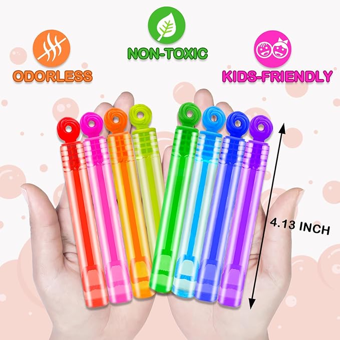 Party Goodie Bag Stuffer Fillers for Kids, 32 Pack Mini Bubble Wand Toys Gifts for Toddler, Small Birthday Summer Beach Pool Camping Party Favor Supplies,4th of July Classroom School Stuff Treat Prize