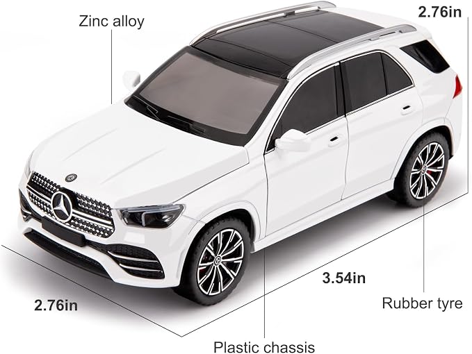 WAKAKAC Compatible for 1/24 Alloy Die-cast GLE 350 Toy Car with Sound and Light Pull Back Collection Model Car for Kids Gift （White）