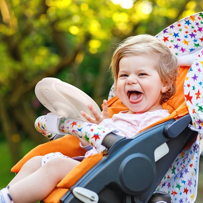 Accmor Stroller Steering Wheel Toy, Simulated Steering Wheel for Stroller Shopping Carts Cart Universal Detachable Pretend Driving Funny Toy Attachment