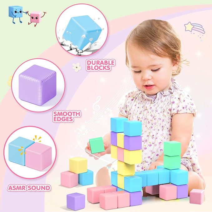 45pcs Magnetic Blocks for Kids Ages 3-5,Magnetic Building Blocks for Toddlers Girl Toys,Creative Sensory Toys 4-8 Magnet Cubes Toys Gifts for 3 4 5 6 7 8 Year Old Boys & Girls Birthday Christmas Gift