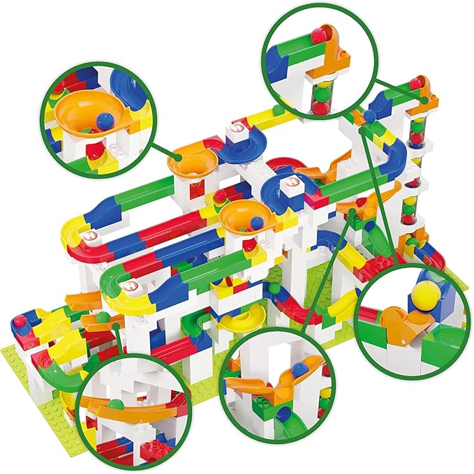 Hubelino Mega Marble Run 585-Piece Building Set, STEM Toys for 4 Years and Up, Compatible Marble Maze and Ball Run, Made in Germany