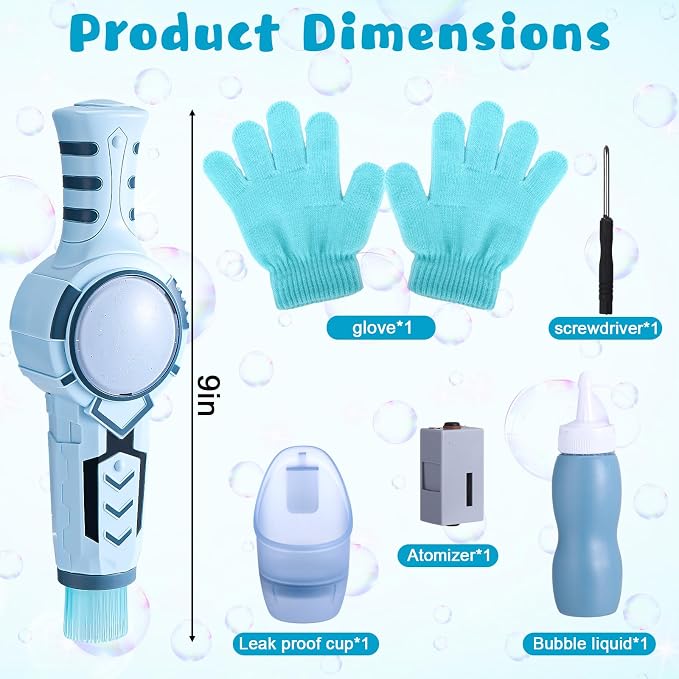 Palksky Fog Bubble Machine with Magic Smoke, Rechargeable Bubble Blower Make for Kids Toddlers, Unique Fog-Filled Interactive Bubbles for Outdoor/Indoor Birthday Party