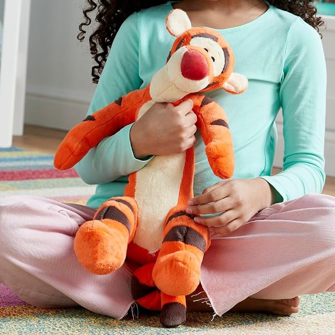 Disney Store Official Tigger Medium Soft Toy for Kids, Cuddly Character with Fuzzy Texture and Embroidered Details, Floppy Tail, Disney Plushy Suitable for All Ages