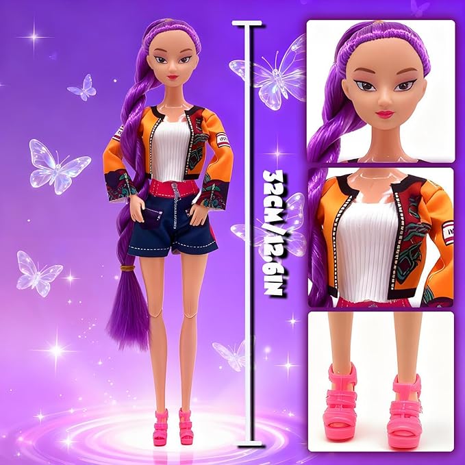 3Pcs Demon Hunters Toys Action Dolls Set, 11.5-inch Poseable Dolls with Movable Joints, Collectible Model Toys for Fans and Kids Game Gift