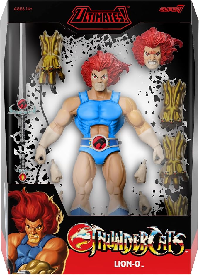 Super7 ULTIMATES! Thundercats Lion-O - 7" Thundercats Action Figure with Accessories - Classic Cartoon Collectibles and Retro Toys