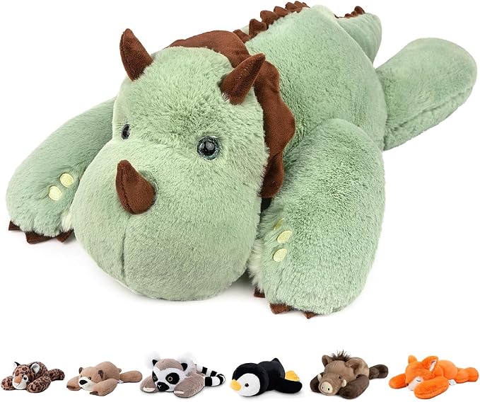Niuniu Daddy Weighted Dinosaur Stuffed Animal for Kids & Adults, 20 Inch 3.3lb Large Plush Toy with Soft Fur, Weighted Plushies Pillow for Sensory Calm, Huggable Gift for Everyday Comfort