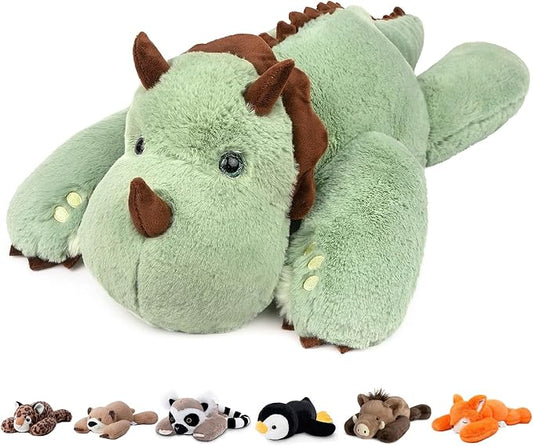 Niuniu Daddy Weighted Dinosaur Stuffed Animal for Kids & Adults, 20 Inch 3.3lb Large Plush Toy with Soft Fur, Weighted Plushies Pillow for Sensory Calm, Huggable Gift for Everyday Comfort