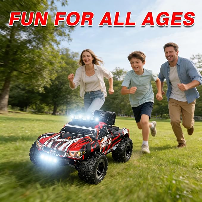 RC Cars 1:18 Scale 4WD RC Truck - for Kids & Adults Outdoor Off-Road, 25 MPH All Terrain, IPX4 Waterproof, Dual 1500mAh 50 Min, Oil Shocks, 2.4GHz 80m Remote
