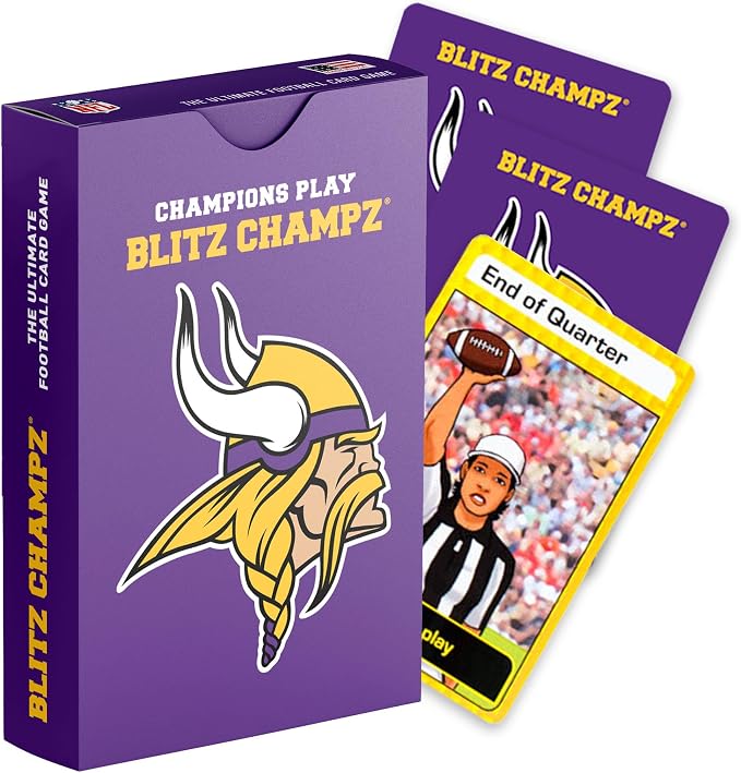 Blitz Champz Minnesota Vikings– Officially Licensed NFL Playing Cards & Vikings Gifts for Men & Women, Fun Travel Card Games for Adults & Kids Ages 7+, Camping Games for Friends & Family Game Night