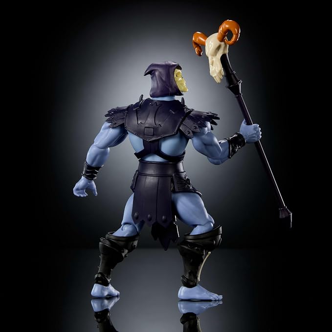 Masters of the Universe Origins Action Figure 200X Cartoon Collection Skeletor, 5.5 Inch 1980s Motu TV Villain, Detailed Design & Cape Staff 2 Swords