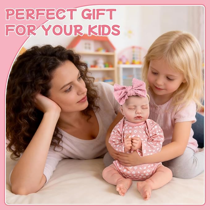 Aori Realistic Reborn Baby Doll - 20" Lifelike Newborn Girl with Weighted Cloth Body, Packed with Bottle, Pacifier & Outfit Set for Kids & Collectors